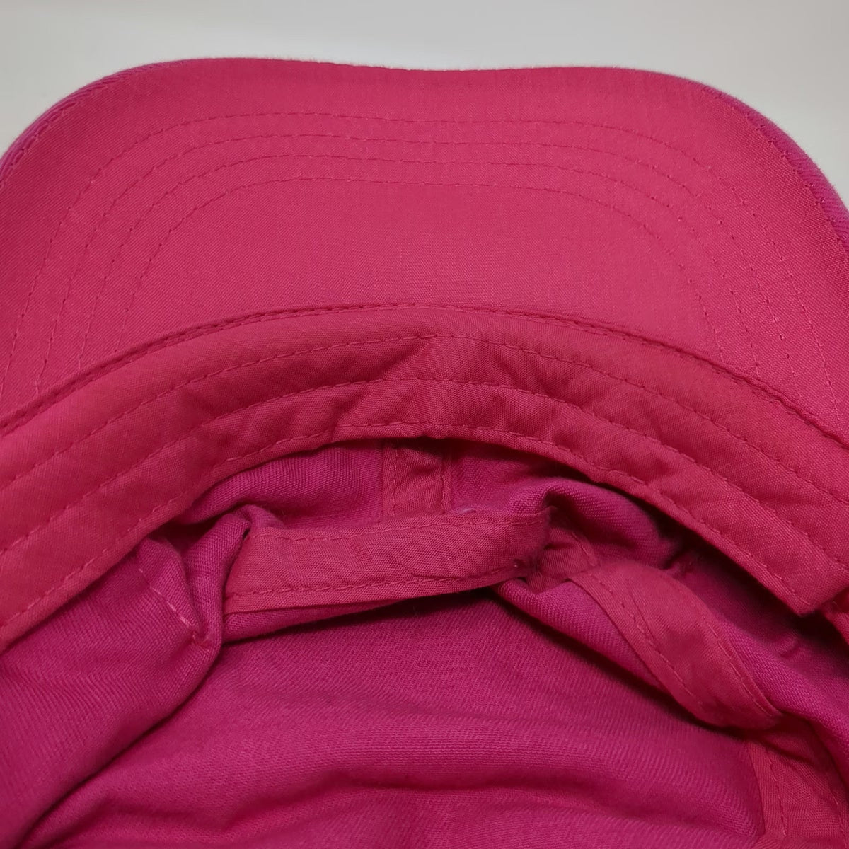 Old Navy Army Cap Pink One Size Strapback Side Buttons Cadet Cotton Flat Top Hat