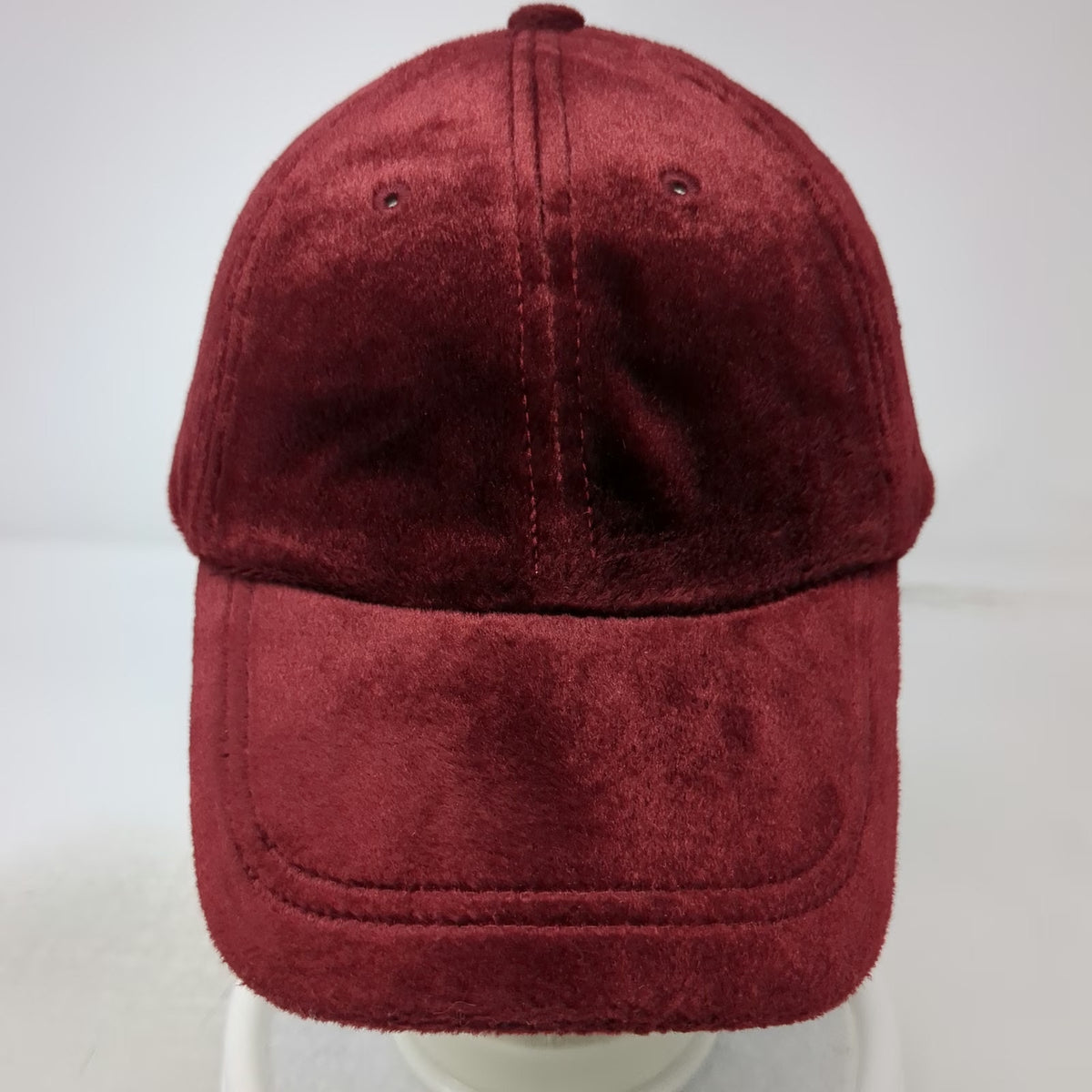 Microfur Baseball Cap Red One Size Plush Fuzzy Fleece Strapback Warm Soft Hat