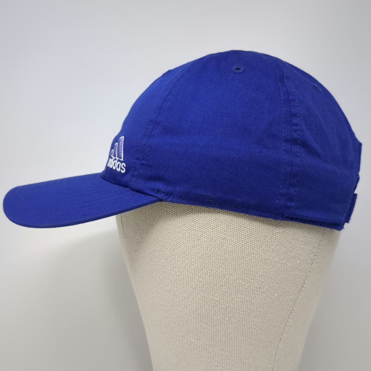 Adidas Baseball Cap Blue One Size Embroidered Logo Strapback Curved Brim Hat