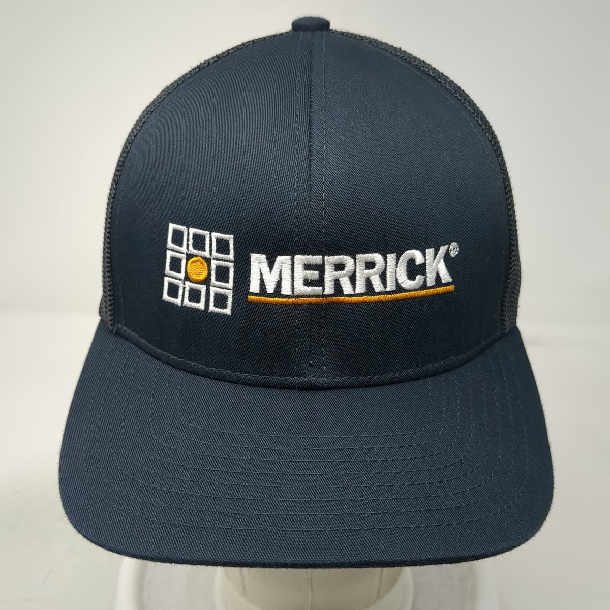 Pacific Headwear Trucker Hat Black One Size Snapback Mesh Merrick Logo Graphic