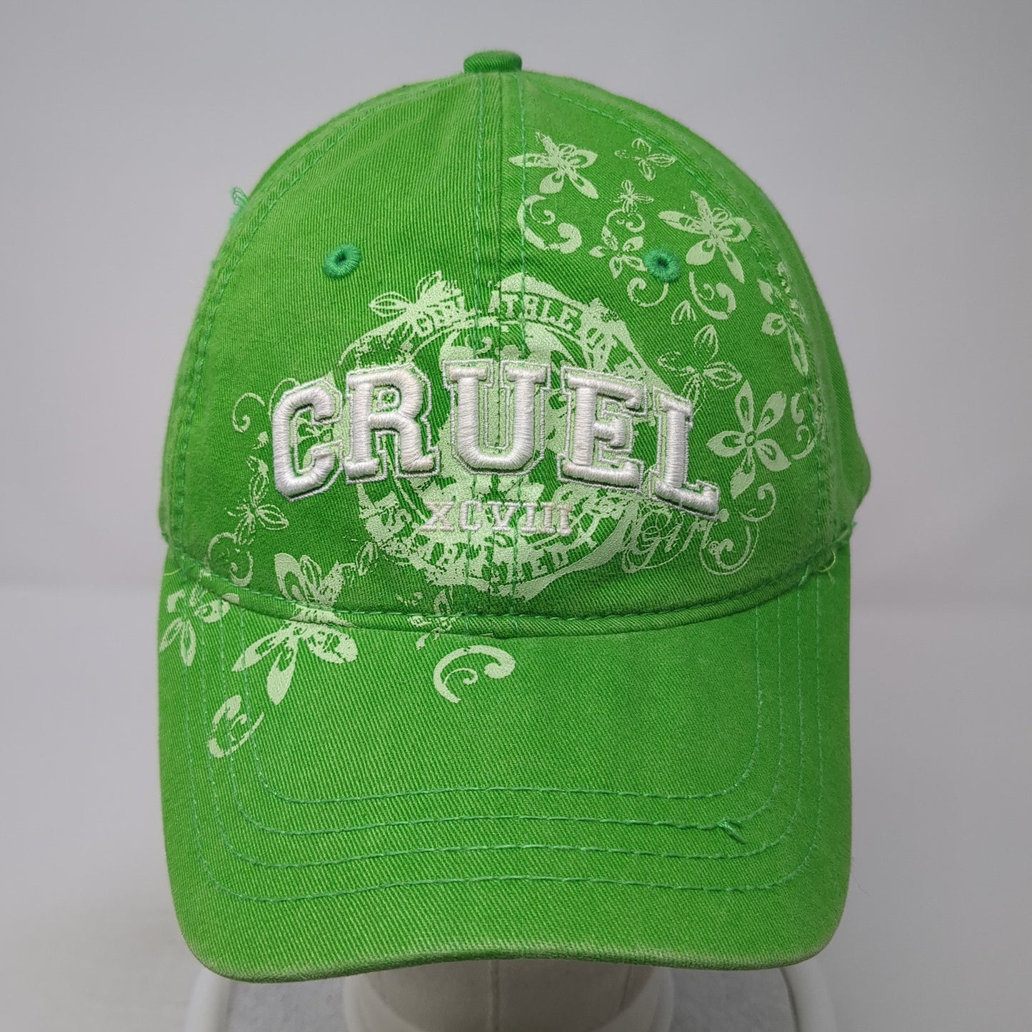Cruel Girl Strapback Hat Green One Size Adjustable Embroidered 6 Panel