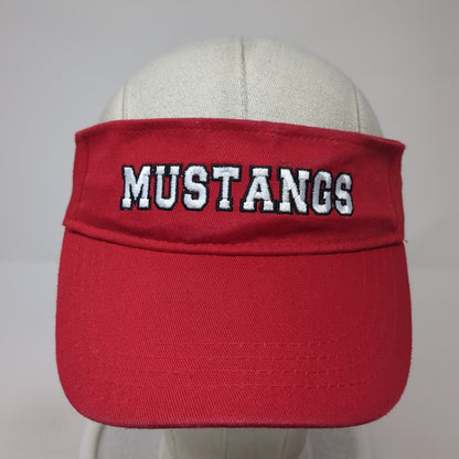 Mustangs Strapback Visor Hat Red One Size Adjustable Embroidered BWM