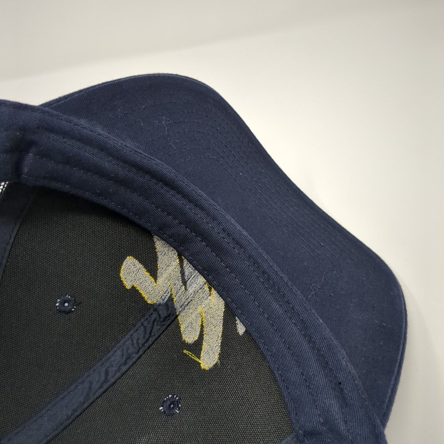 Port Authority Snapback Mesh Back Trucker Hat Blue One Size Embroidered