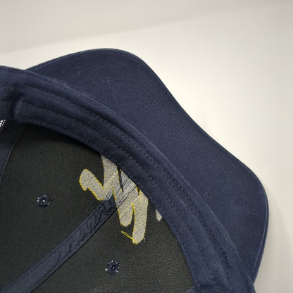 Port Authority Snapback Mesh Back Trucker Hat Blue One Size Embroidered