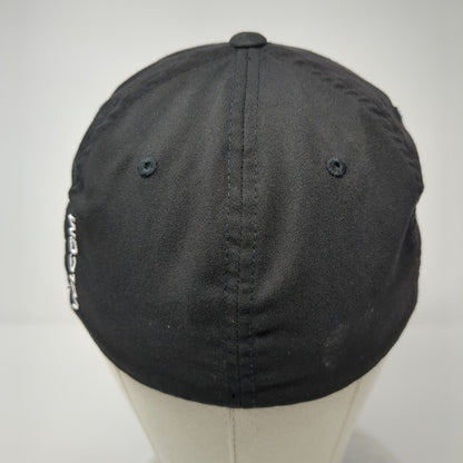 Volcom Fitted Hat Black S/M Embroidered Vented Holes 6 Panel Flexfit