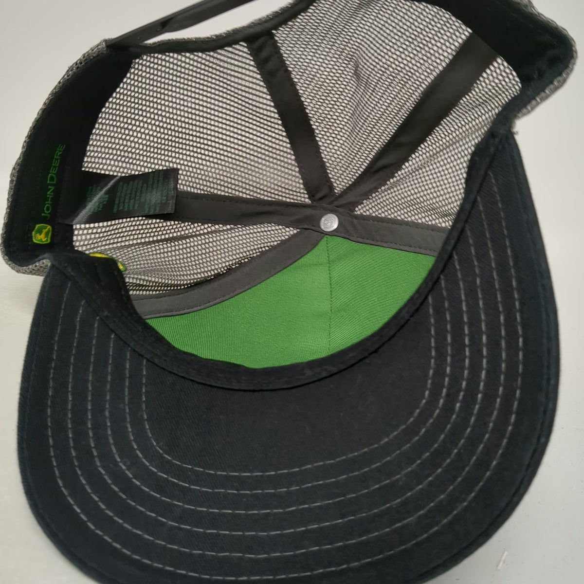 John Deere Trucker Hat Black One Size Snapback Campbell Tractor Co Mesh Back