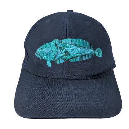 Toadfish Snapback Trucker Hat Blue One Size Embroidered Mesh Back Richardson