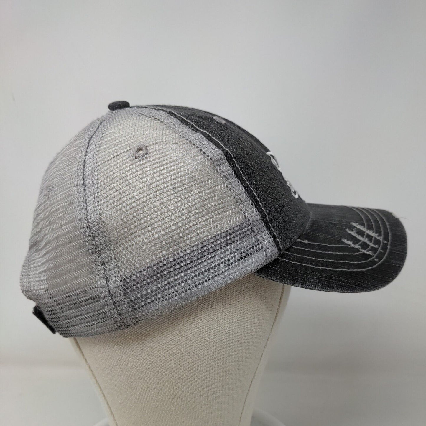 Unbranded Men's Strapback Mesh Back Hat Gray OSFA Embroidered 317 Logo