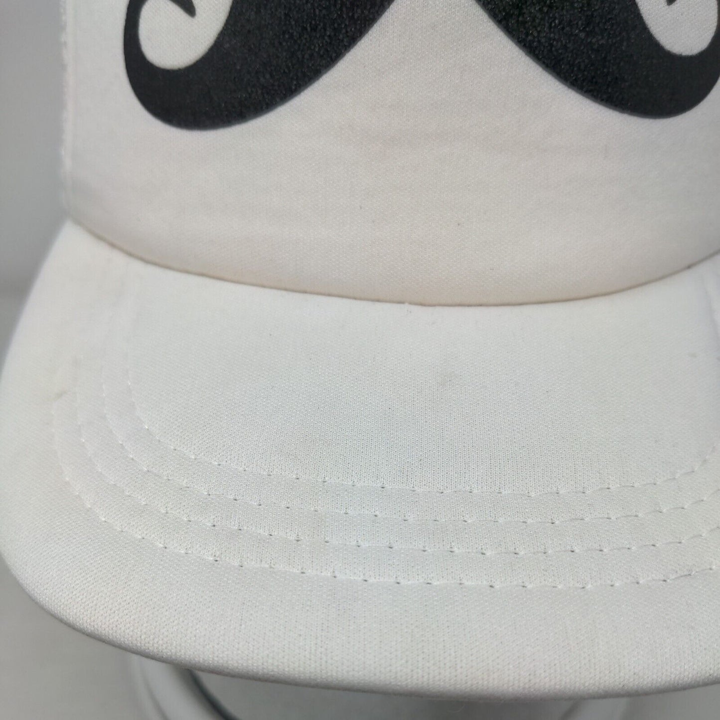 Mustache Snapback Mesh Back Trucker Hat Cream OSFA Adjustable