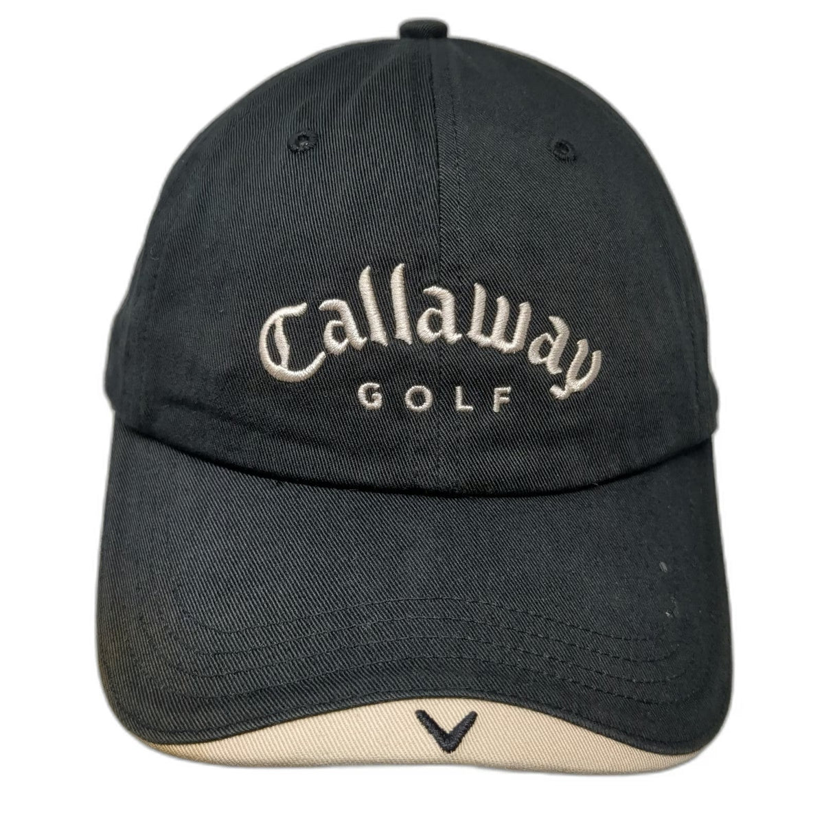 Callaway Baseball Cap Black Beige One Size Las Vegas Golf Strapback Hat Logo