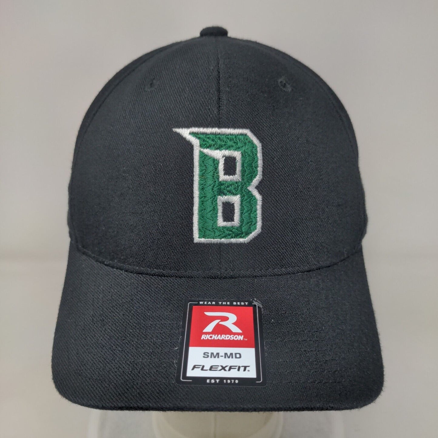 Letter B Fitted Hat Black Small-Medium Embroidered Flexfit Richardson