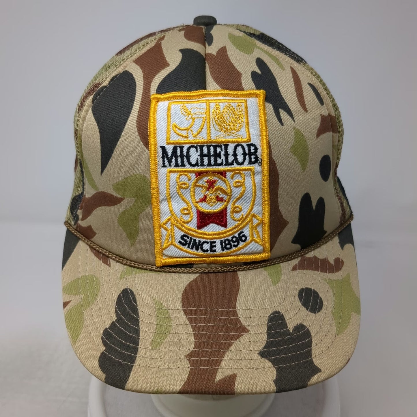 Cobra Caps Trucker Hat Beige One Size Michelob Beer Patch Camo Snapback Mesh Hat