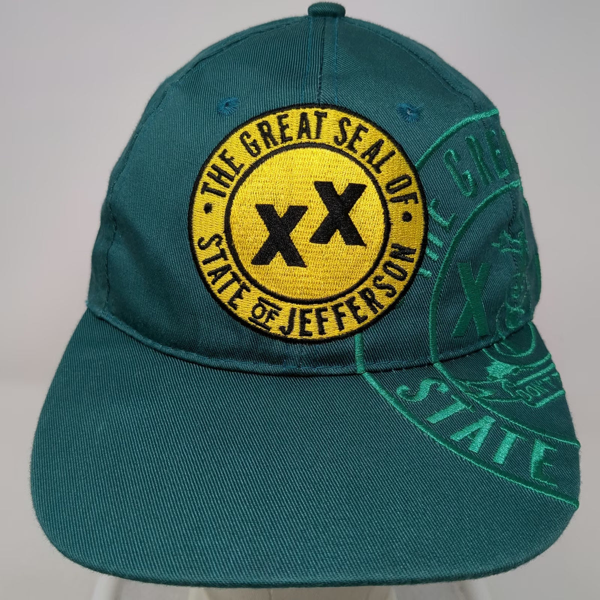 CSI Baseball Cap Green One Size Great Seal State Of Jefferson XX Strapback Hat