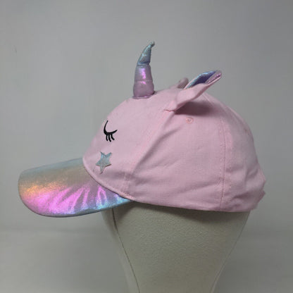 Wonder Nation Girl's Strapback Hat Pink Size OS Unicorn Horn Ears Logo