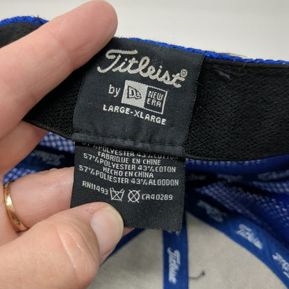 Titleist Baseball Cap Blue XL Pro V1 FootJoy Logo Mesh Back Stretch Fitted Hat