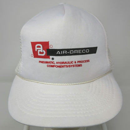 Traffic Cap Trucker Hat White One Size Air-Dreco Pneumatic Hydraulic Mesh Rope