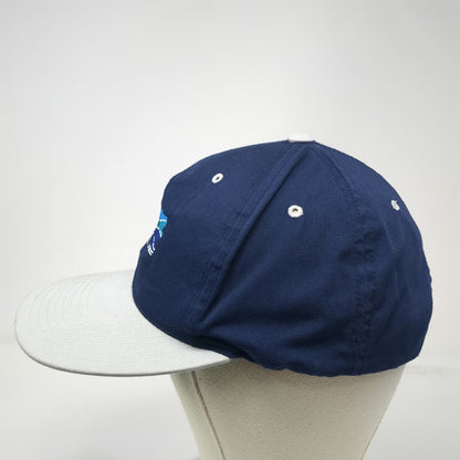 AIRE Inflatable Rafting Logo Blue Gray Snapback Hat One Size Green Underbrim