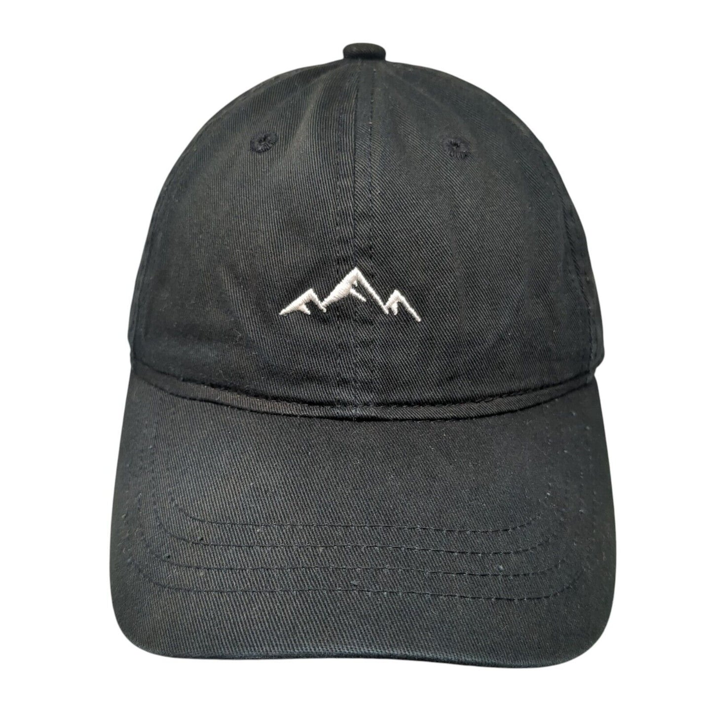 Mountain Slideback Hat Black One Size Adjustable Outdoor Cap 6 Panel