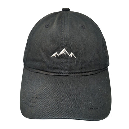 Mountain Slideback Hat Black One Size Adjustable Outdoor Cap 6 Panel
