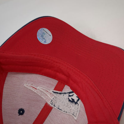 New England Patriots NFL Red One Size Hat Strapback Embroidered Logo Curved Brim