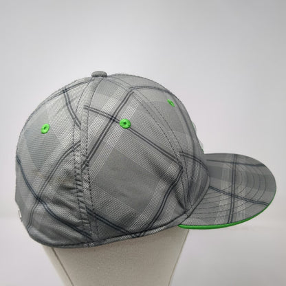 Under Armour Baseball Cap Gray L Plaid Golf HeatGear Stretch Fit Athletic Hat