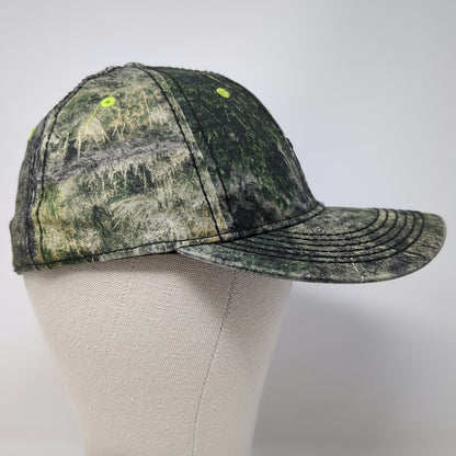 Mossy Oak Baseball Cap Green Black White M Camo Stretch Fit Embroidered Hat