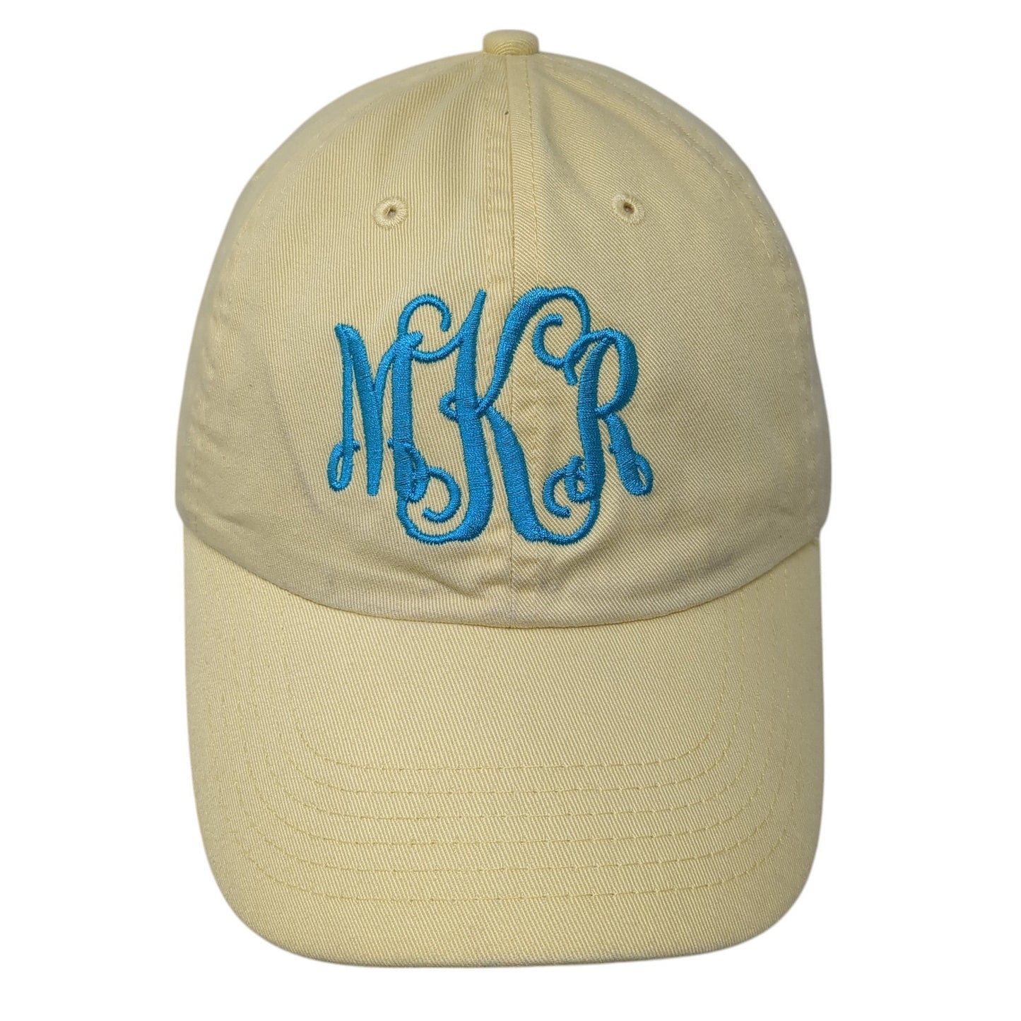 MKR Monogram Baseball Cap Yellow One Size Adjustable Embroidered 6 Panel