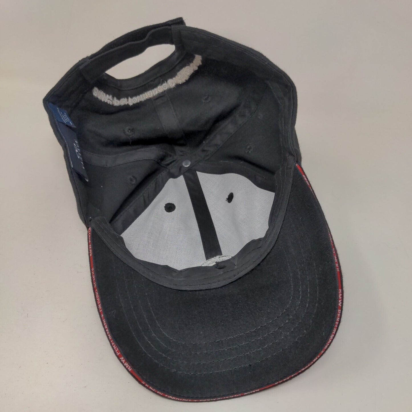 BMW Strapback Hat Black One Size Adjustable Embroidered 6 Panel Vantage