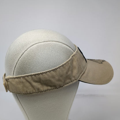 Dorfman Pacific Visor Beige One Size Hawaii Script Island Map Adjustable Hat
