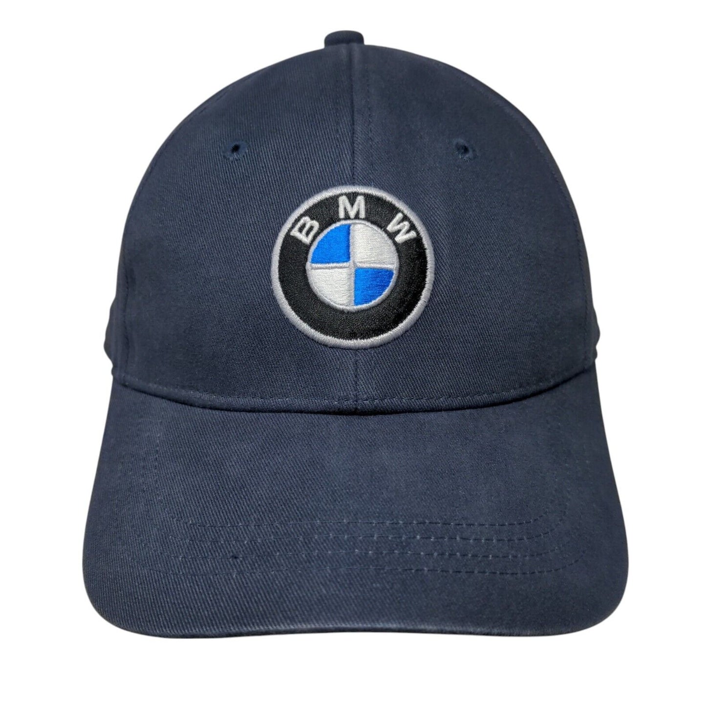 BMW Slideback Hat Blue OSFA Adjustable Embroidered Vented Holes 6 Panel Cotton