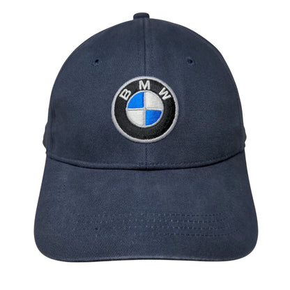 BMW Slideback Hat Blue OSFA Adjustable Embroidered Vented Holes 6 Panel Cotton