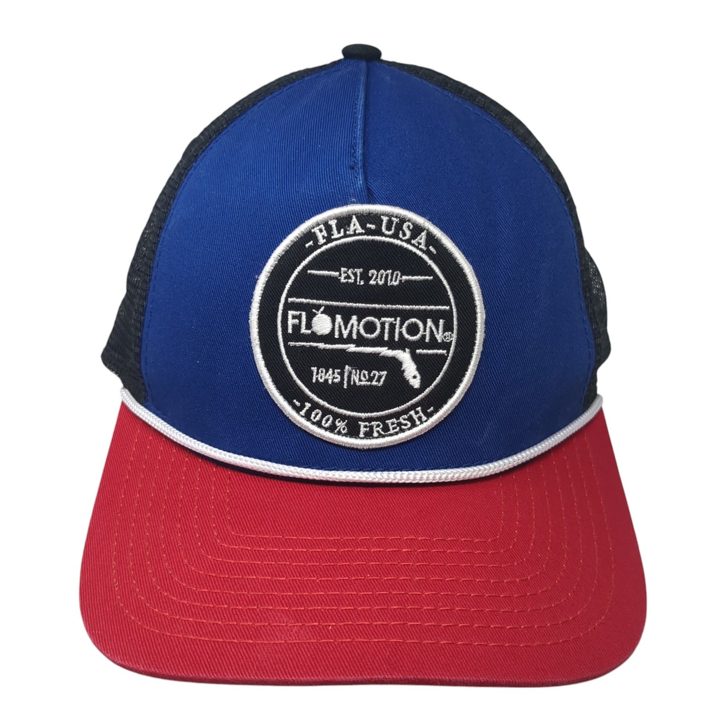 FLA USA 100% Fresh Flomotion Est 2010 Trucker Hat Multicolor OS Adjustable Mesh