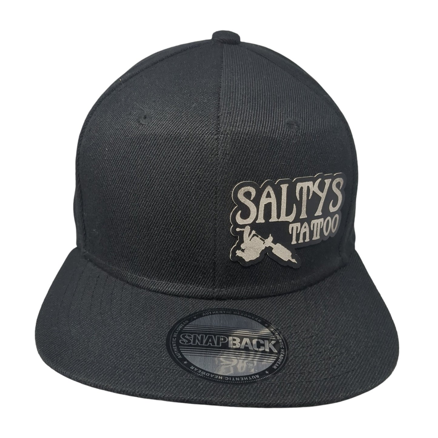 Saltys Tattoo Snapback Hat Black One Size Solid Adjustable 6 Panel