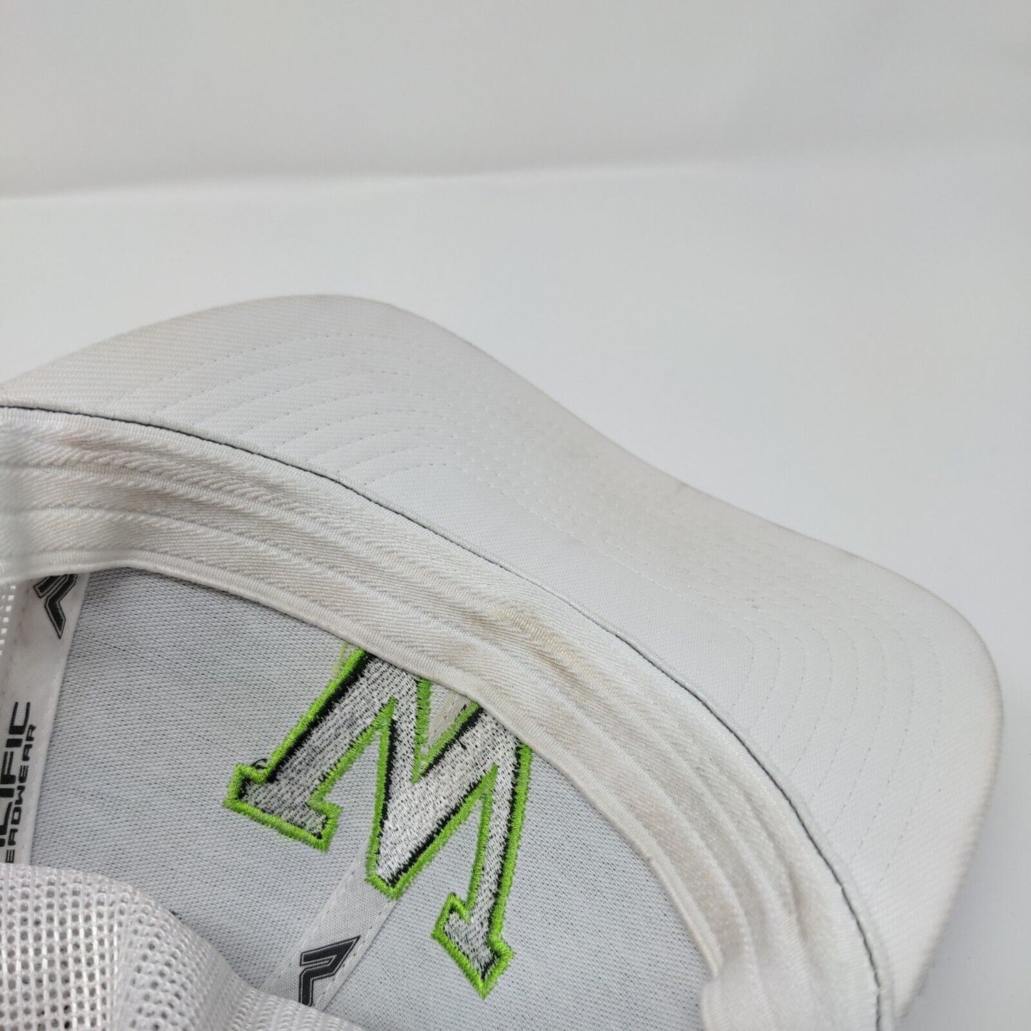 Letter W Fitted Trucker Hat Gray L/XL Embroidered Mesh Back Pacific Headwear