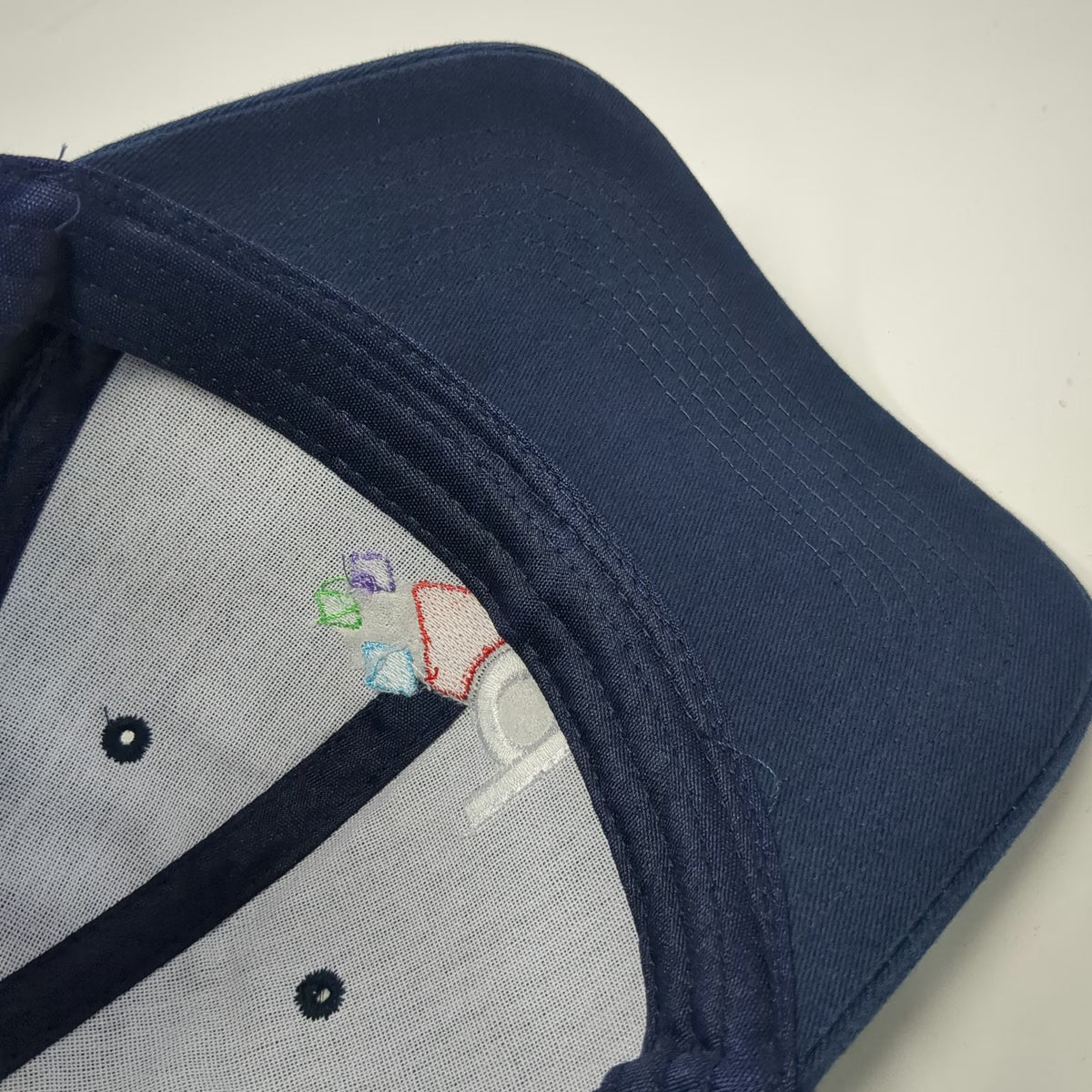 Blue Snapback Hat One Size Darby Logo 6 Panel Structured Graphic Embroidered