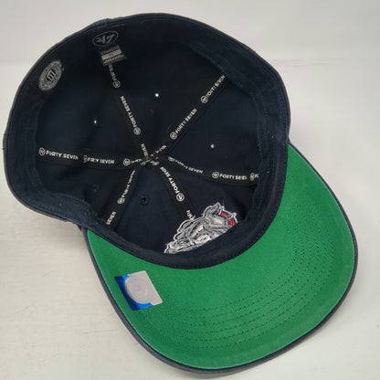 Gonzaga Bulldogs NCAA '47 Baseball Cap Blue XL Fitted Hat Green Under GU Mascot