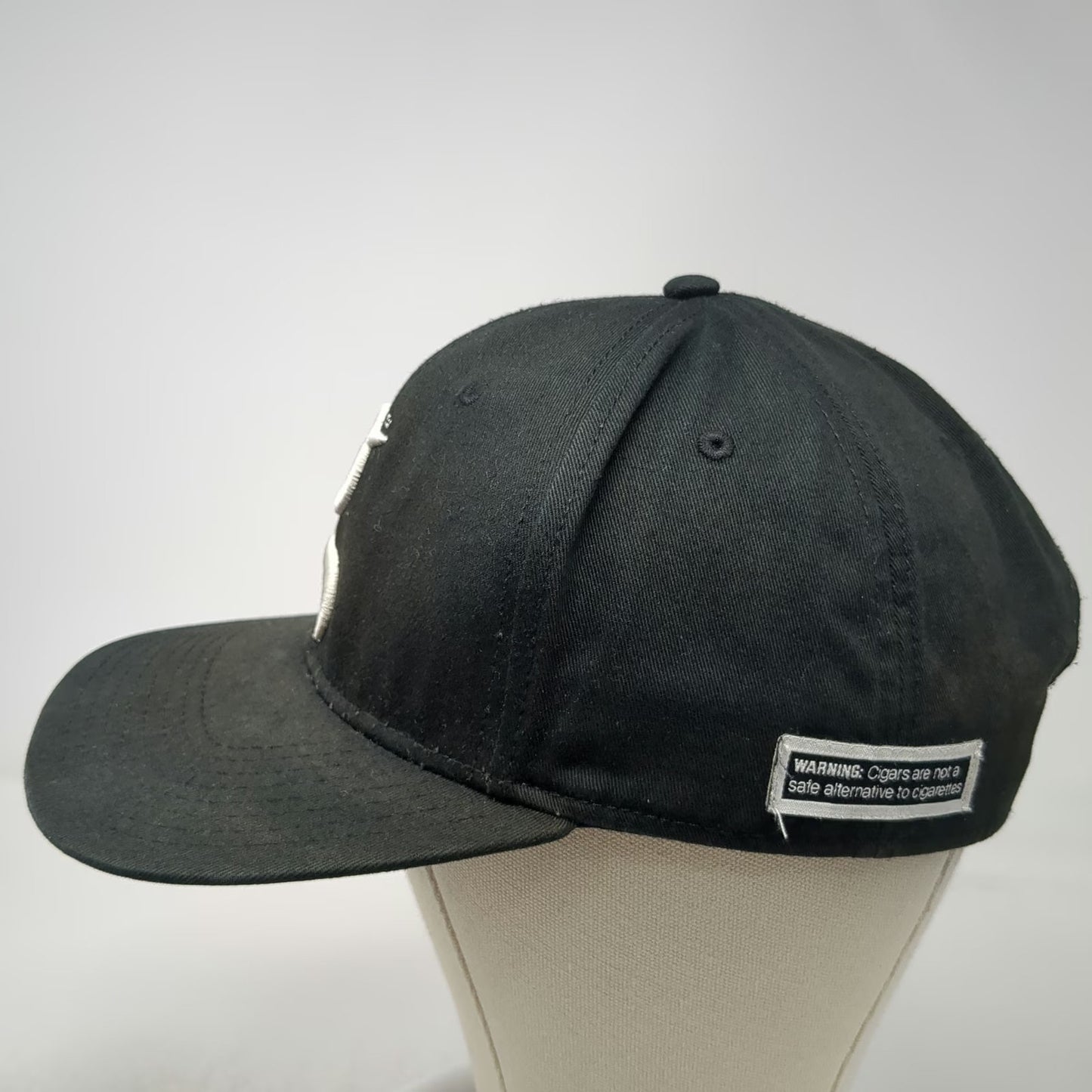 Gurkha Cigars Snapback Hat Black One Size Embroidered Cigar Warning Side Patch