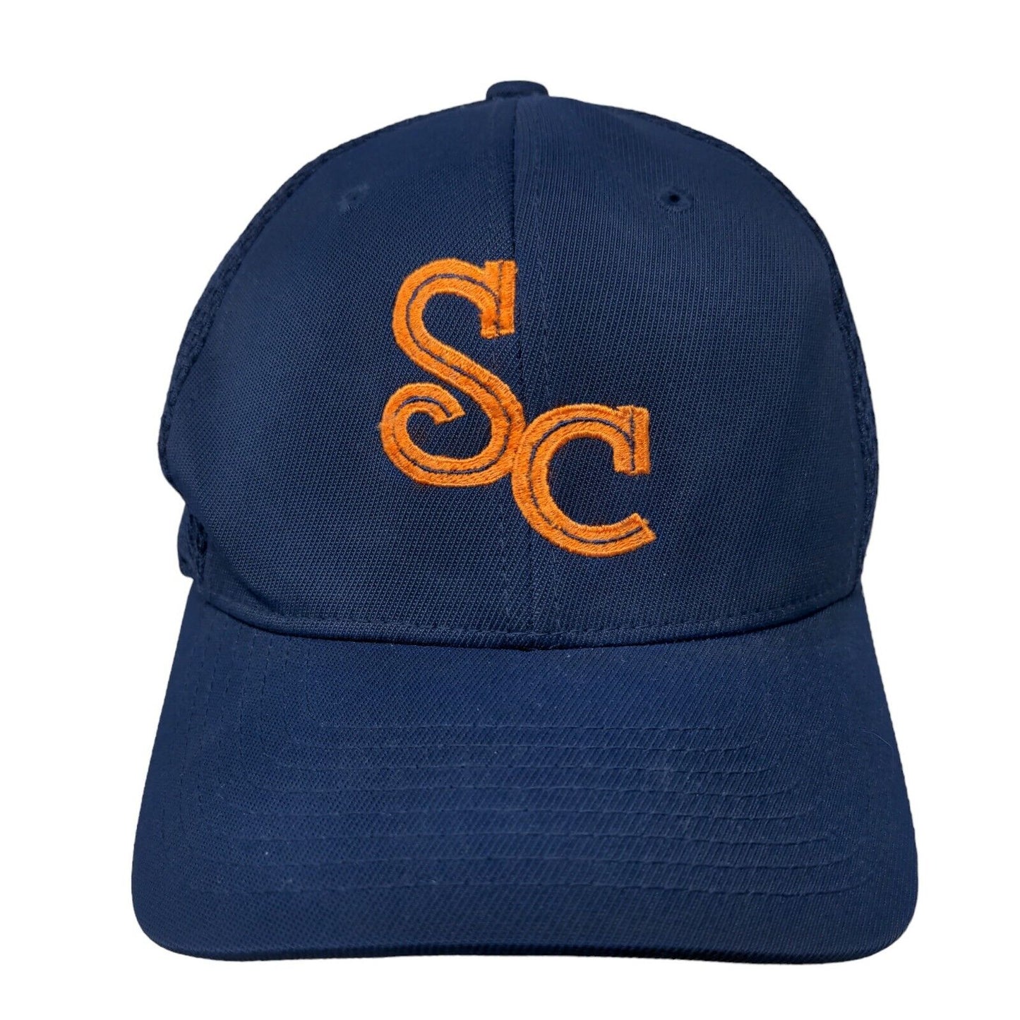 Flexfit Men's Fitted Hat Blue Size L/XL Embroidered SC Logo Nylon Polyester