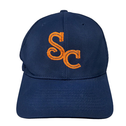 Flexfit Men's Fitted Hat Blue Size L/XL Embroidered SC Logo Nylon Polyester