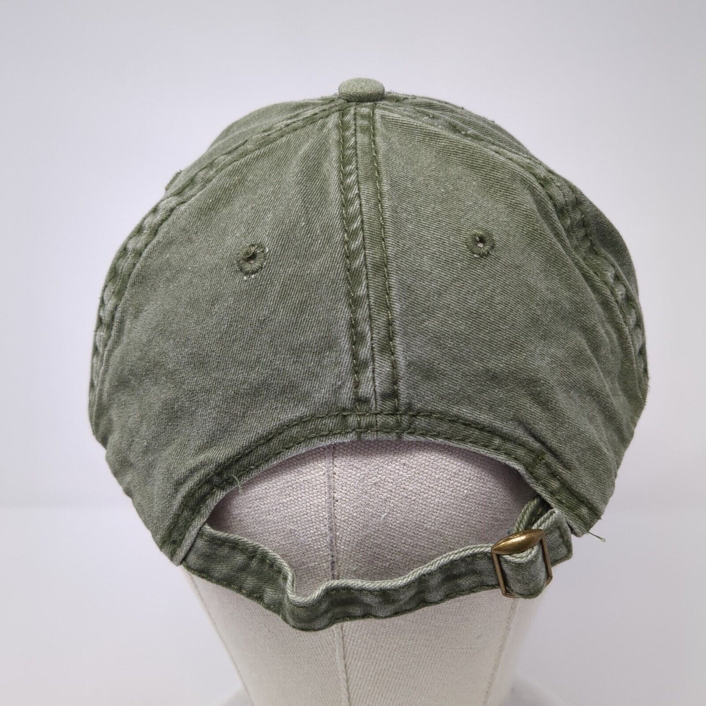 Unbranded Slideback Hat Green One Size Solid 6 Panel Vent Holes Blank