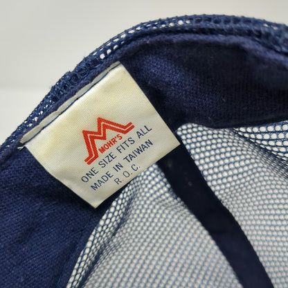 Mohr's Trucker Hat Blue One Size Snapback Nelsons Trout & Salmon Feeds Fishing