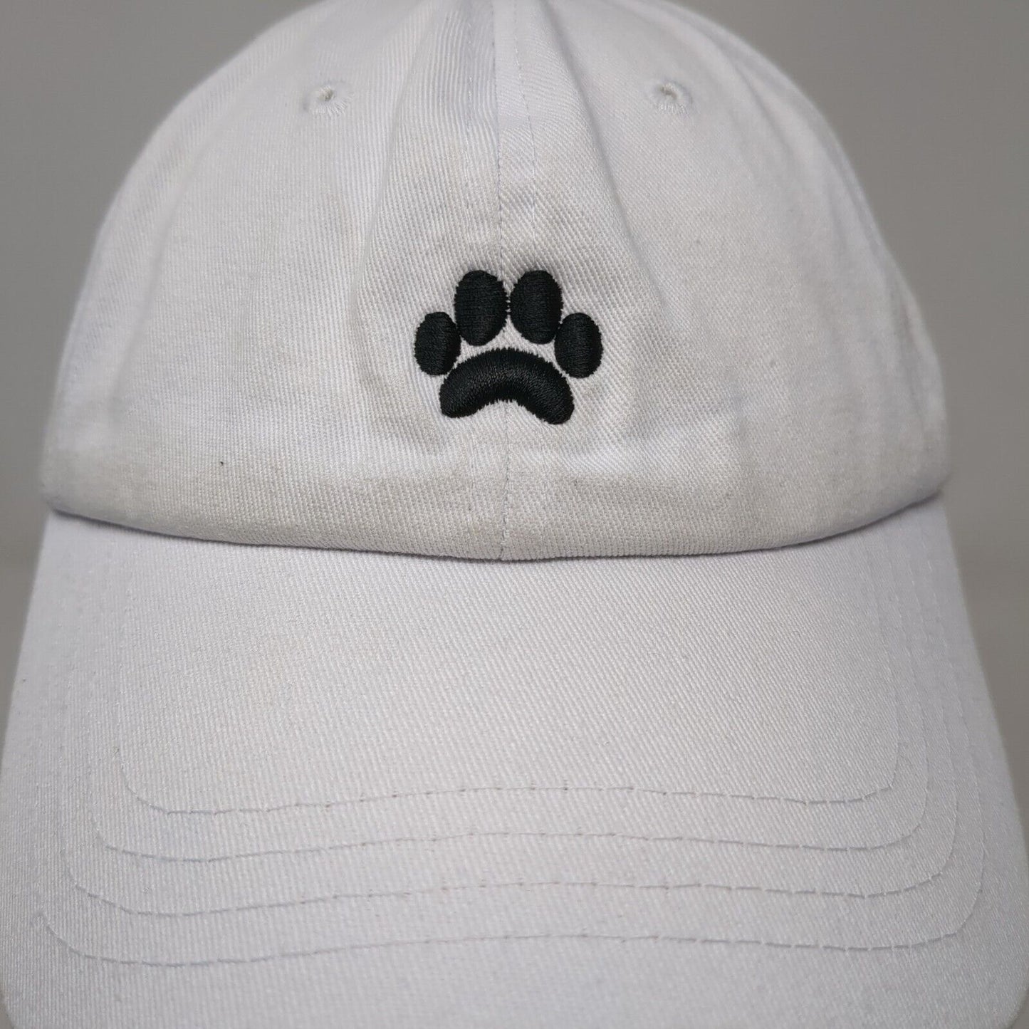 Pawz Slideback Hat White One Size Adjustable Embroidered 6 Panel