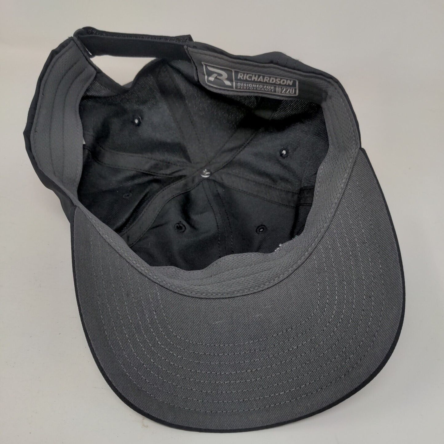 Acclara Strapback Hat Black One Size Embroidered UPF 35+ Richardson