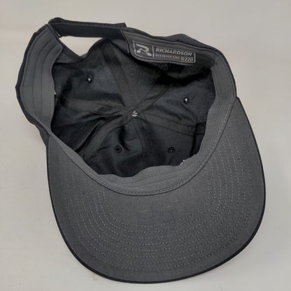 Acclara Strapback Hat Black One Size Embroidered UPF 35+ Richardson