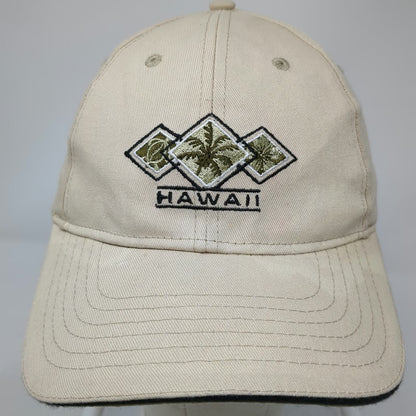 Surfware Baseball Cap Beige One Size Hawaii Palm Tree Embroidered Strapback Hat