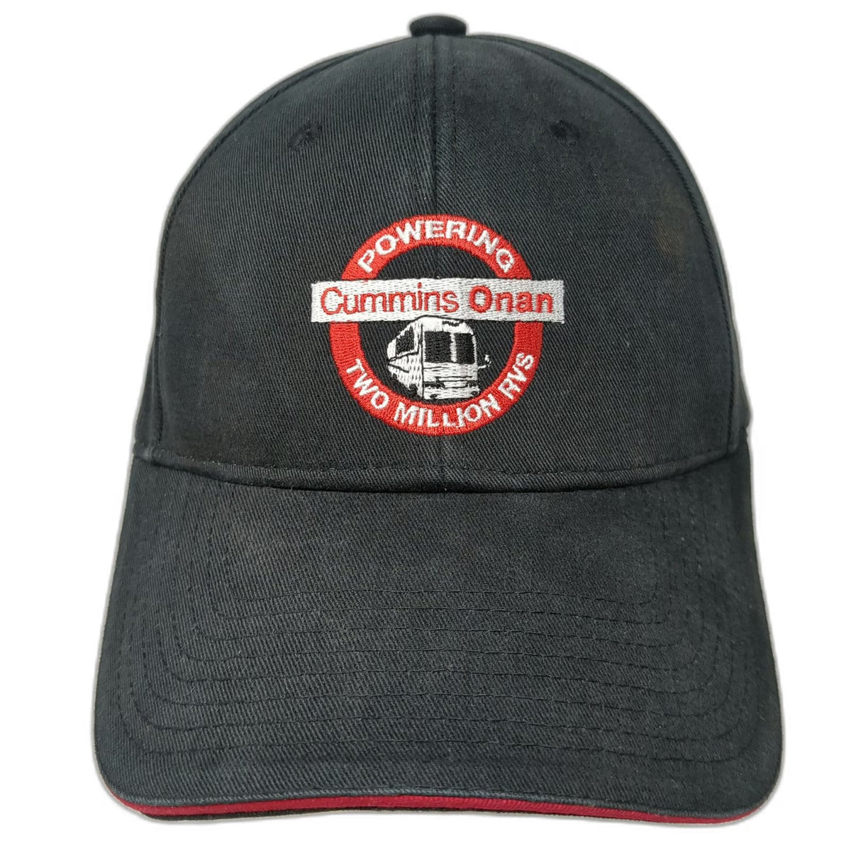 Cummins Onan Powering Two Million RVs Baseball Cap Black One Size Slideback Hat