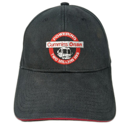 Cummins Onan Powering Two Million RVs Baseball Cap Black One Size Slideback Hat
