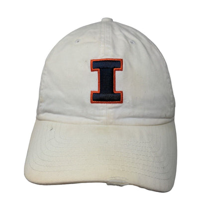 Nike Heritage86 Dri Fit Slideback Hat White OSFM Fighting Illini Distressed