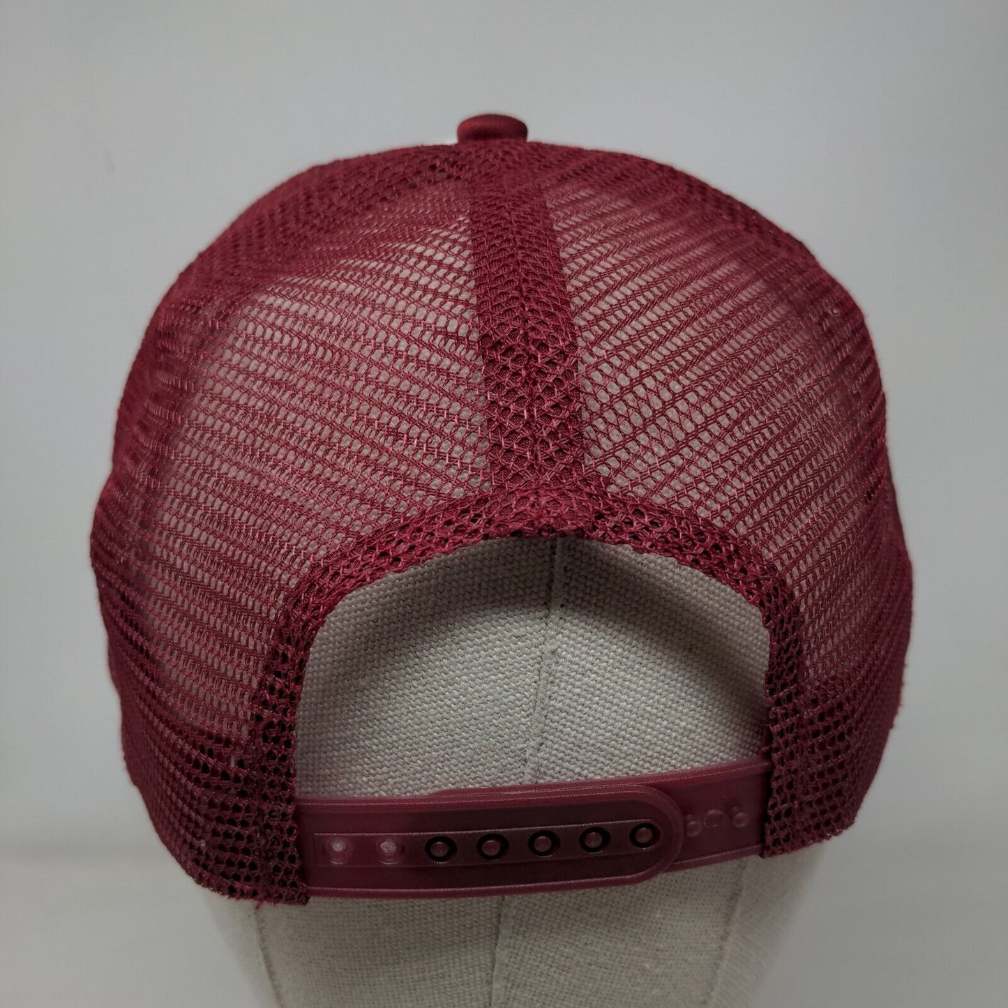 The Baseball Box Snapback Mesh Back Trucker Hat Red OSFA Geometric