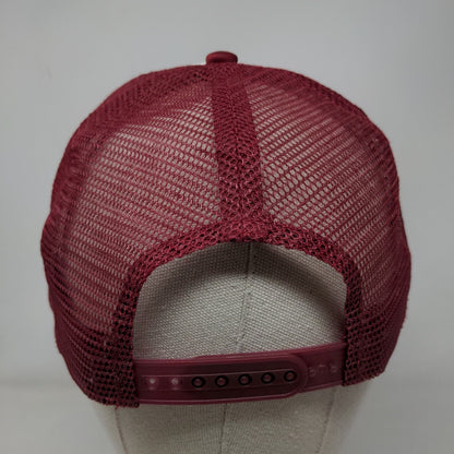 The Baseball Box Snapback Mesh Back Trucker Hat Red OSFA Geometric